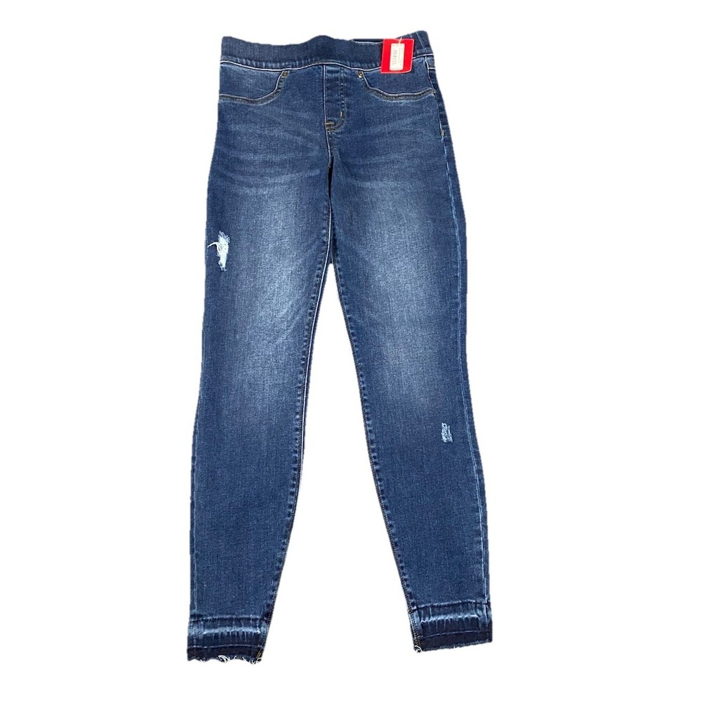 SPANX Medium Wash Distressed Ankle Skinny Jeans XS 20203Q Frayed Ankle